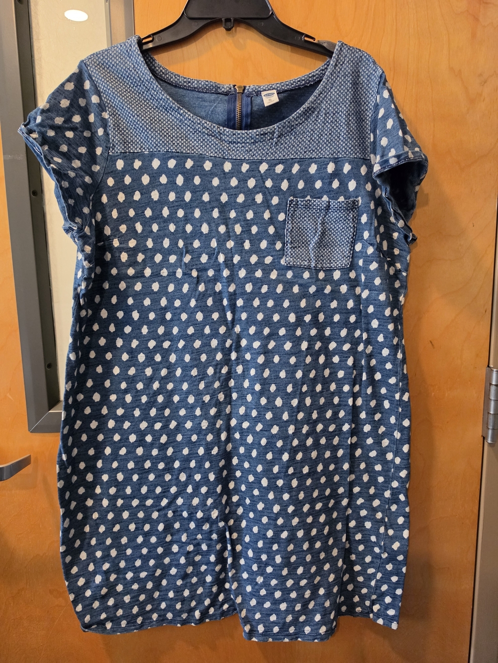 Old Navy Women's Blue Dot Print Short Sleeve Dress Top